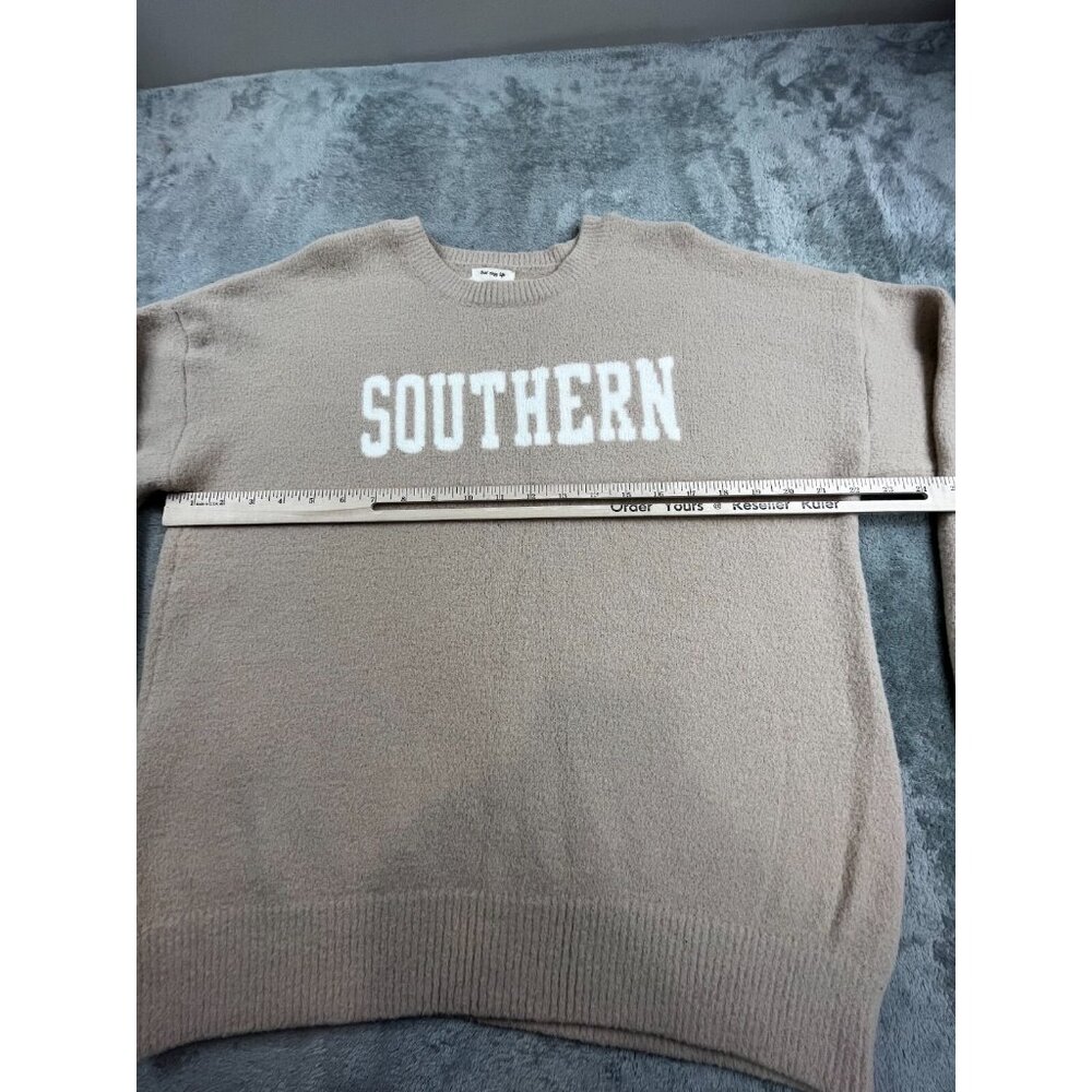 Thread & Supply Sweater Womens Large Southern Sand White Cozy Life Knit Pullover - Picture 5 of 9